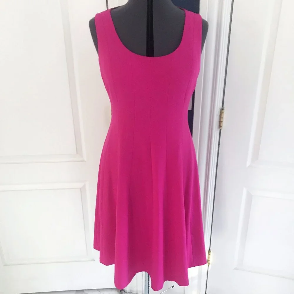 NINE WEST Dress, Size 10, Dark Pink Fuchsia, Good All-Occassion Dress - Picture 2 of 9